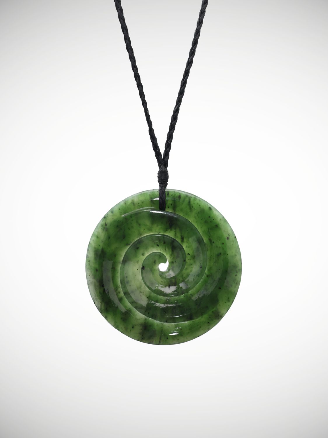 Moko Pounamu Double Koru NZ Genuine Kahurangi Greenstone - Mangateretere
