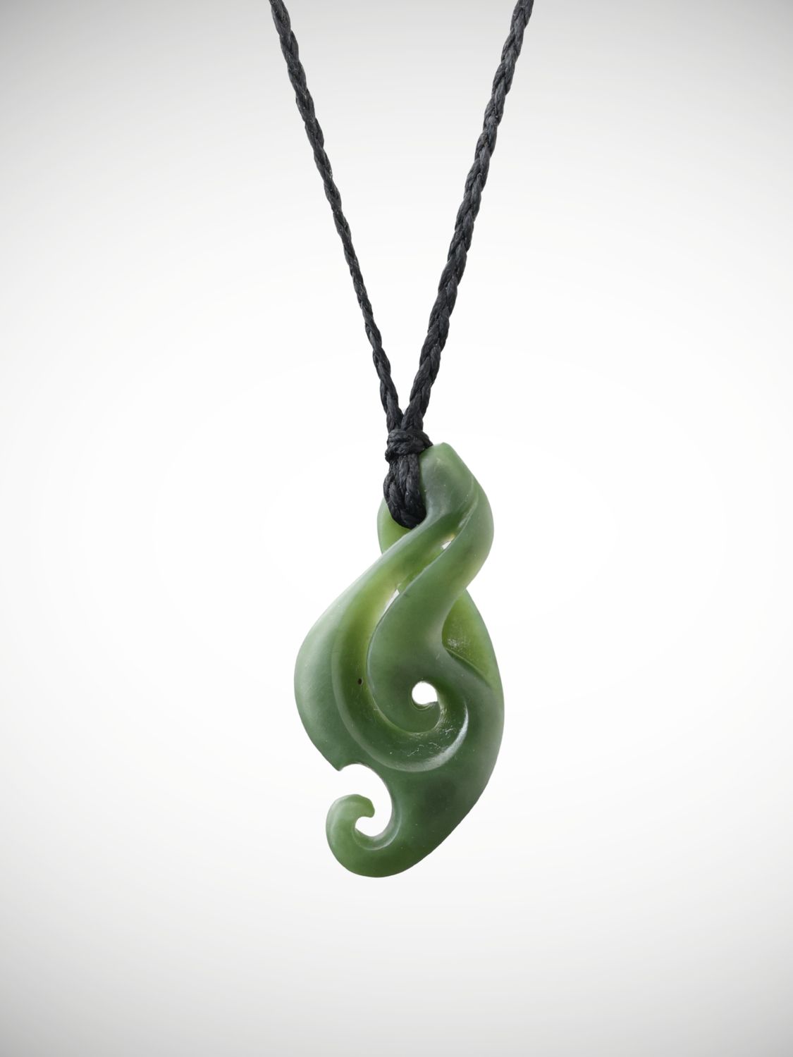 Moko Pounamu Single Pikorua Koru Genuine NZ  Kawakawa Greenstone - Maraeroa