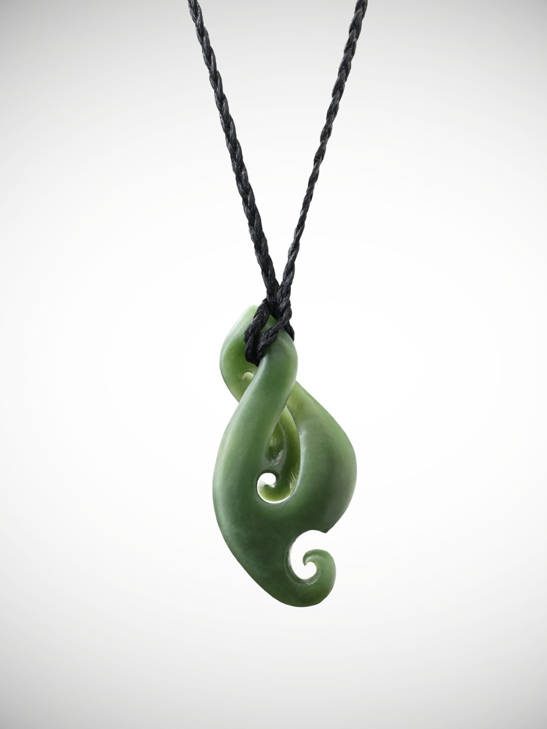 Moko Pounamu Single Pikorua Koru Genuine NZ  Kawakawa Greenstone - Maraeroa