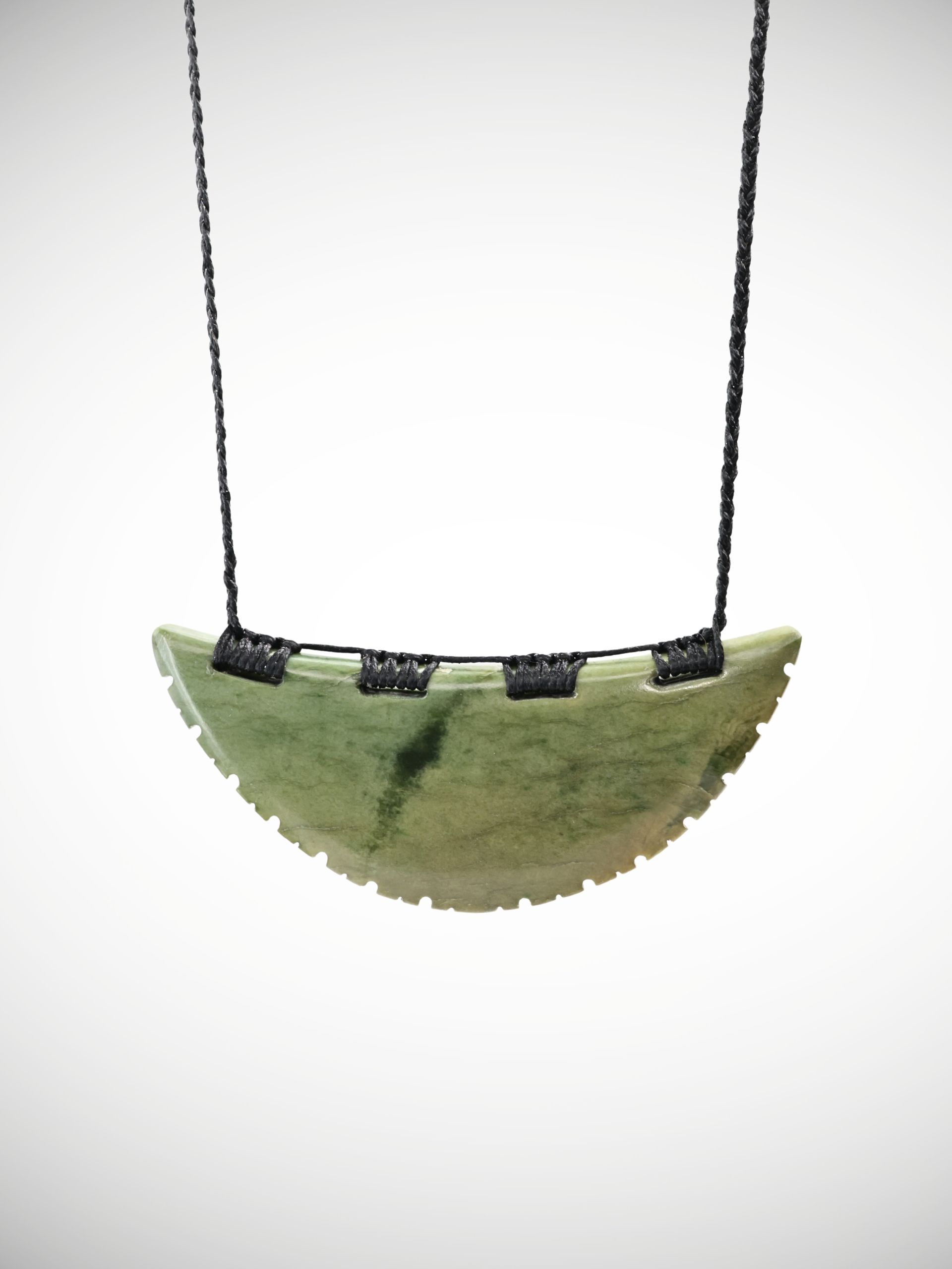 Moko Pounamu Kouma (Breastplate) Genuine NZ Kahurangi Flower Greenstone - Ohakune