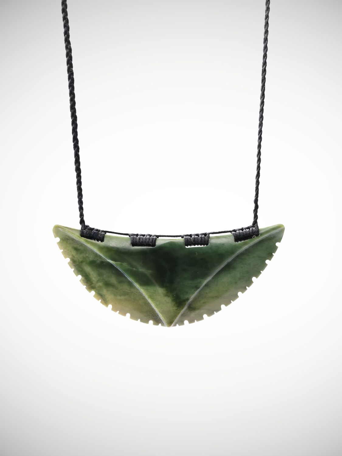 Moko Pounamu Kouma (Breastplate) Genuine NZ Kahurangi Flower Greenstone - Ohakune