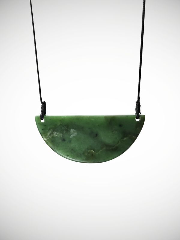 Moko Pounamu Kouma (Breastplate) Genuine NZ Kawakawa Greenstone - Okahu