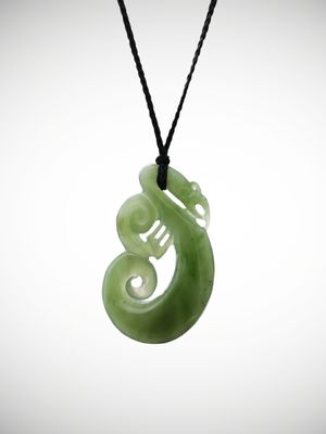 Moko Pounamu Manaia Genuine NZ Kahurangi Greenstone - Kuranui
