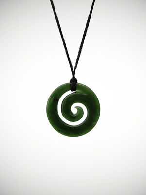 Moko Pounamu Koru Genuine NZ Kawakawa Greenstone - Mangatepopo