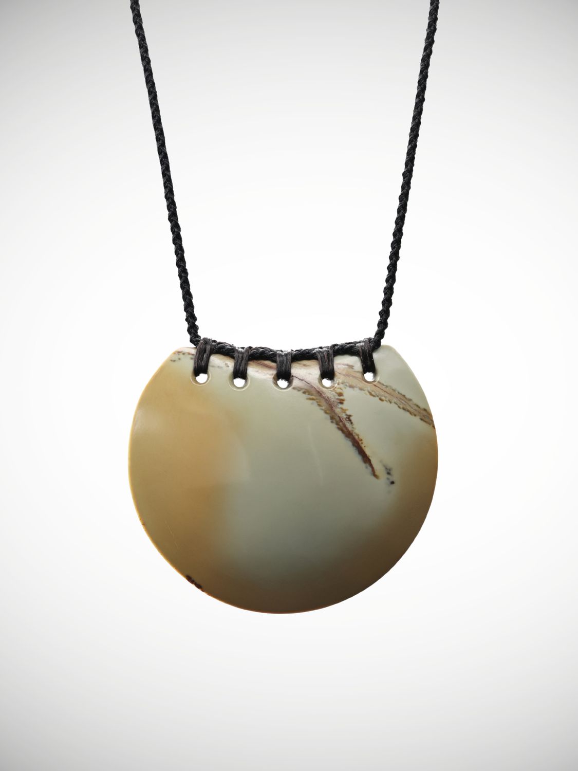 Moko Pounamu Kouma (Breastplate) Genuine NZ Blue Inanga Greenstone - Hiwinui