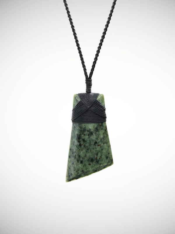 Moko Pounamu Toki NZ Genuine Kokopu Greenstone - Okarae