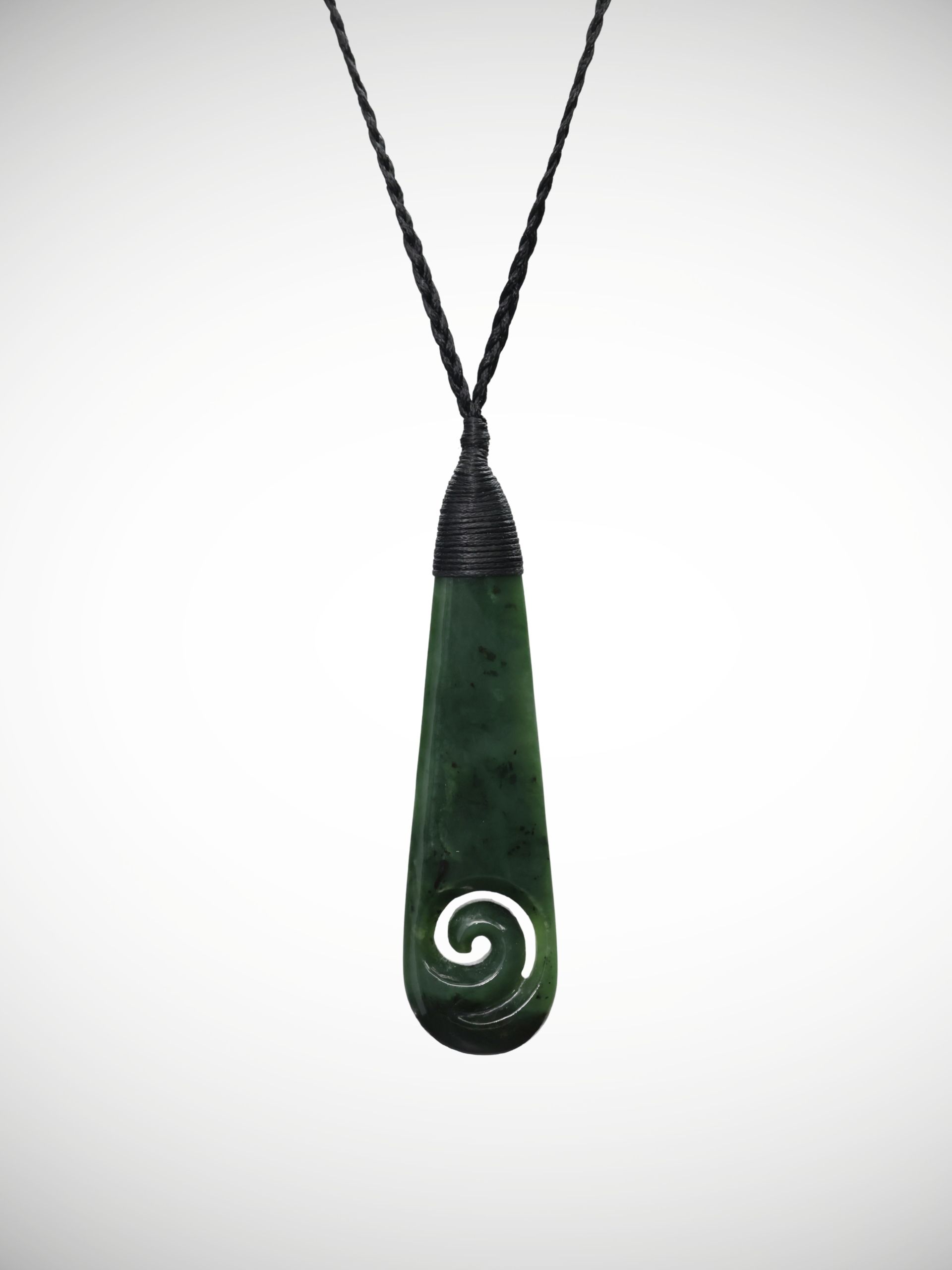 Moko Pounamu Roimata (Teardrop) Genuine NZ Kawakawa Greenstone - Kaipuke