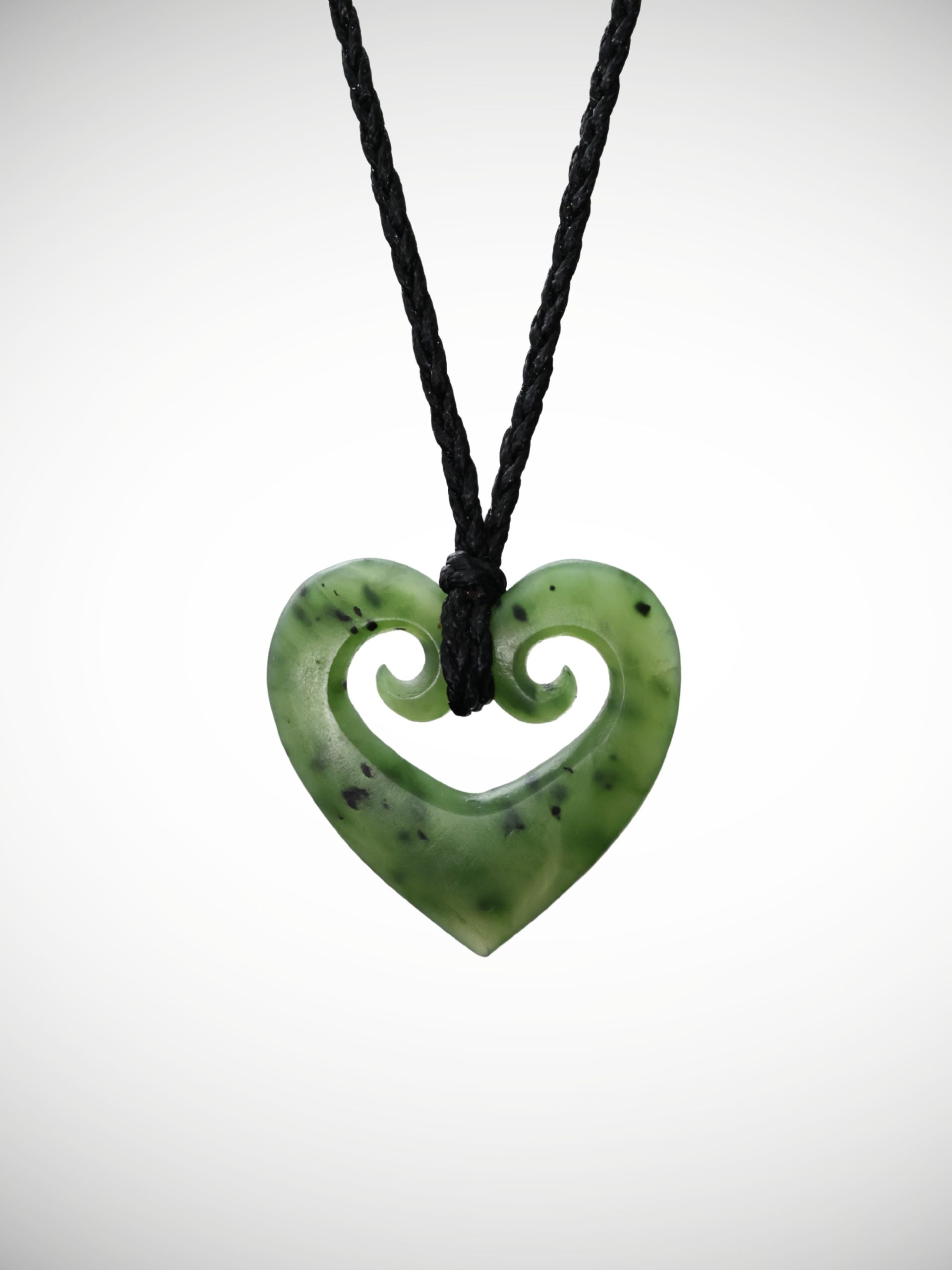 Moko Pounamu Heart Genuine NZ Kahurangi Greenstone - Otaki