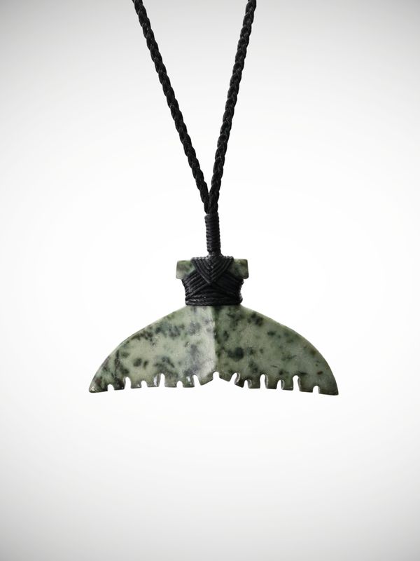 Moko Pounamu Whales Tail NZ Genuine Kokopu Greenstone - Awapuni