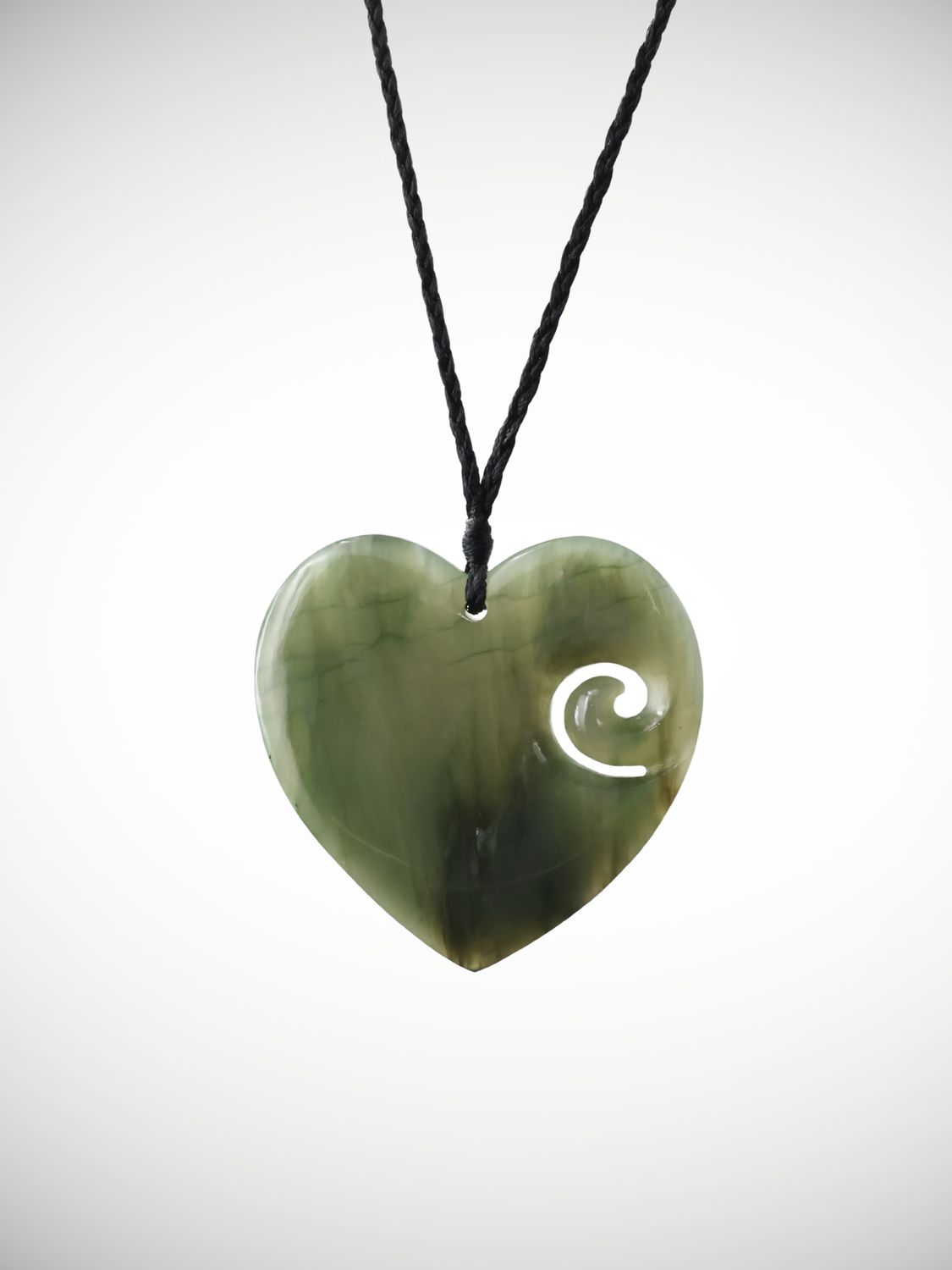 Moko Pounamu Heart Genuine NZ Inanga Greenstone - Kaihinu Moko Pounamu Heart Genuine NZ Inanga Greenstone - Kaihinu