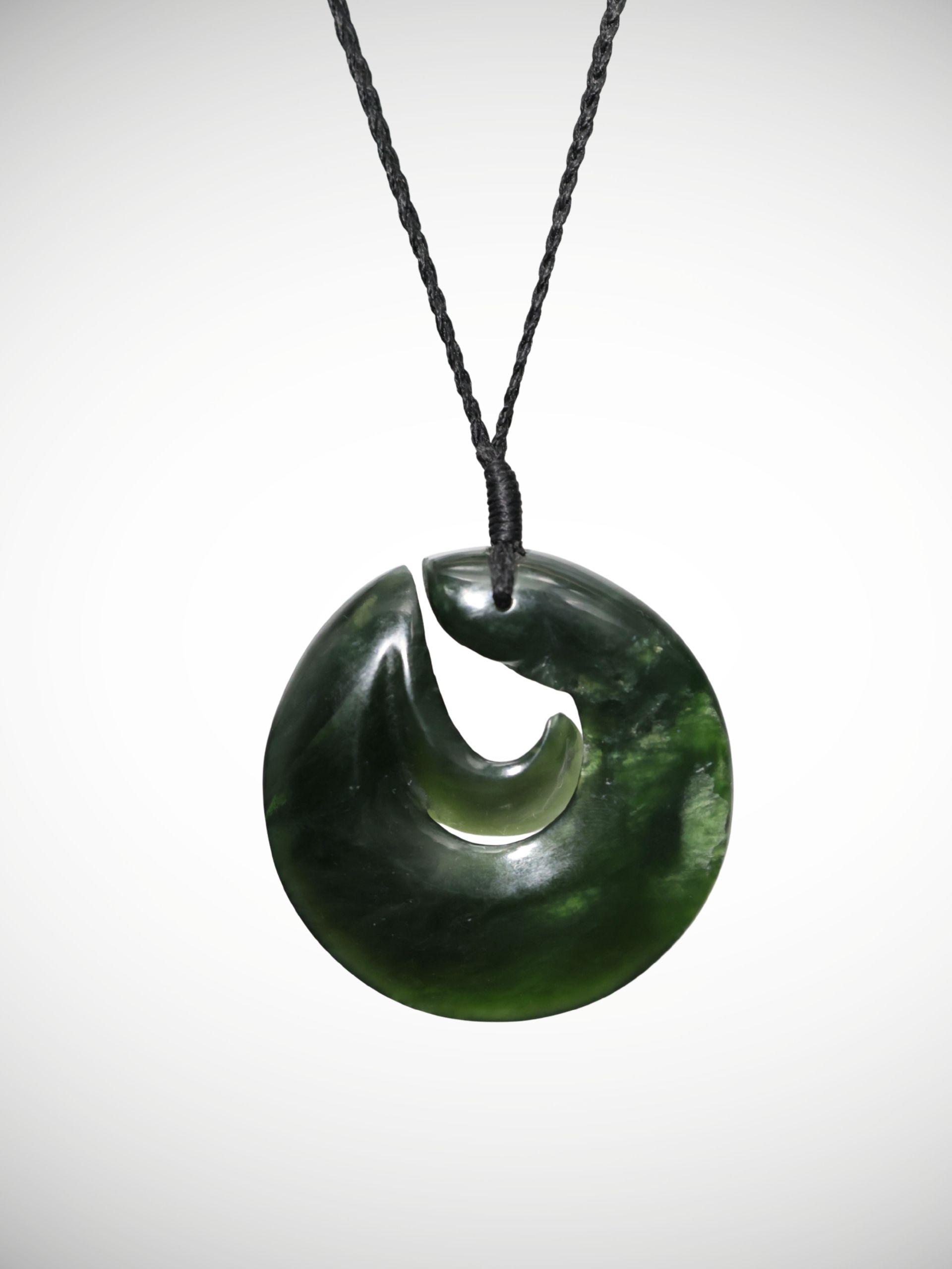 Moko Pounamu Kuwharuwharu (Eel) Pendant NZ Genuine Kawakawa Greenstone - Awatuna