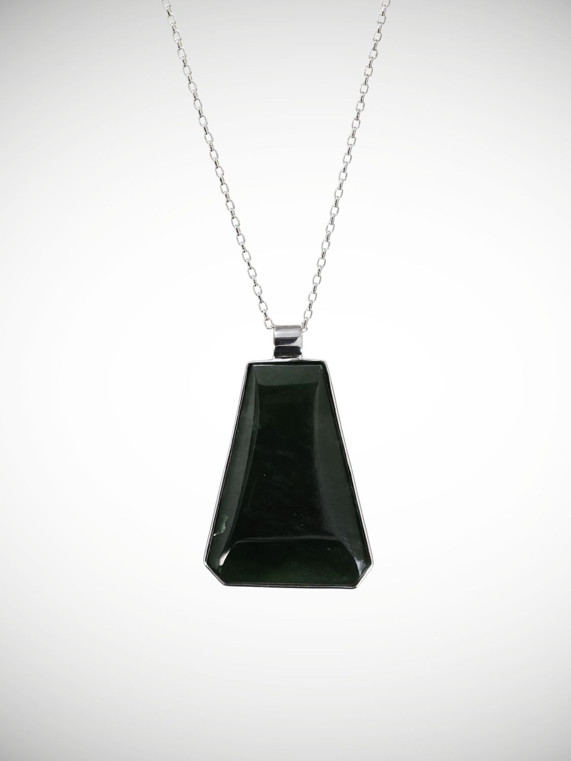 Moko Pounamu Genuine NZ Kawakawa Greenstone & Sterling Silver Drop Pendant - Kaimata
