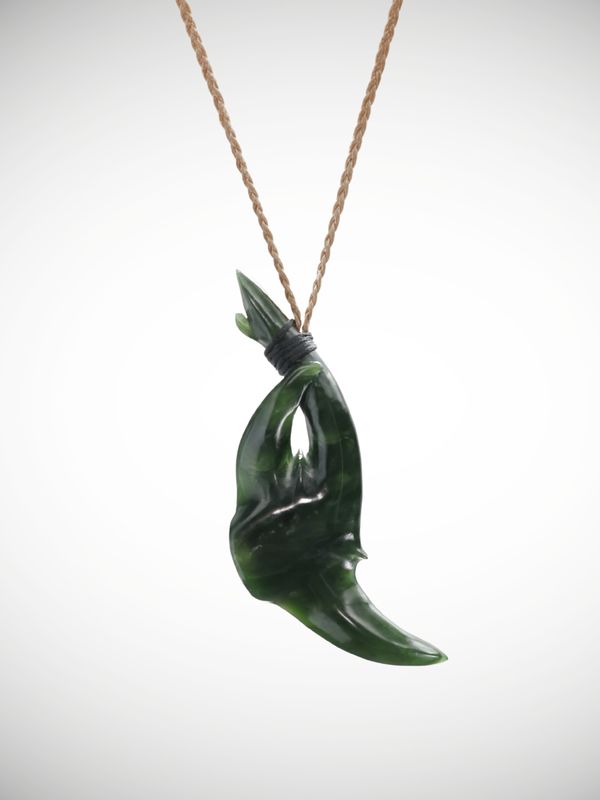 Moko Pounamu Te Whai Rahi (Manta Ray) Genuine NZ Kawakawa Greenstone - Haumoana