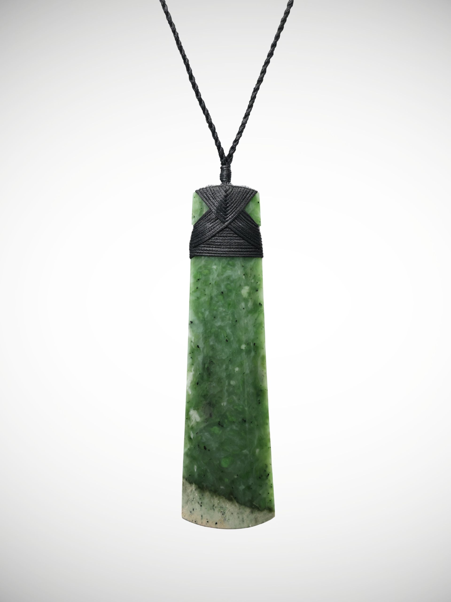 Moko Pounamu Toki Genuine NZ Kahotea Flower Greenstone - Motutere