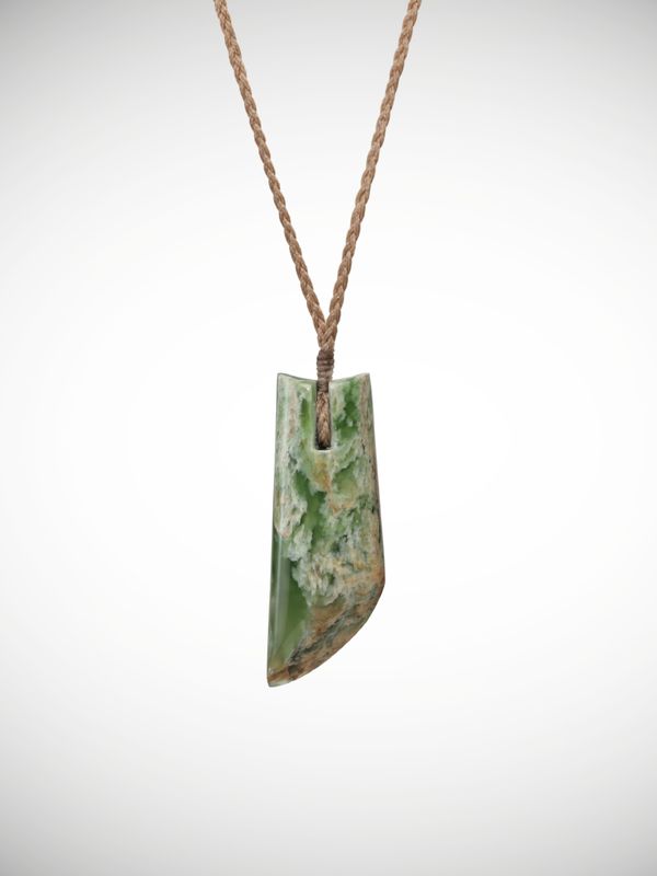 Moko Pounamu Toki Genuine NZ Kahurangi Flower Greenstone - Muritai