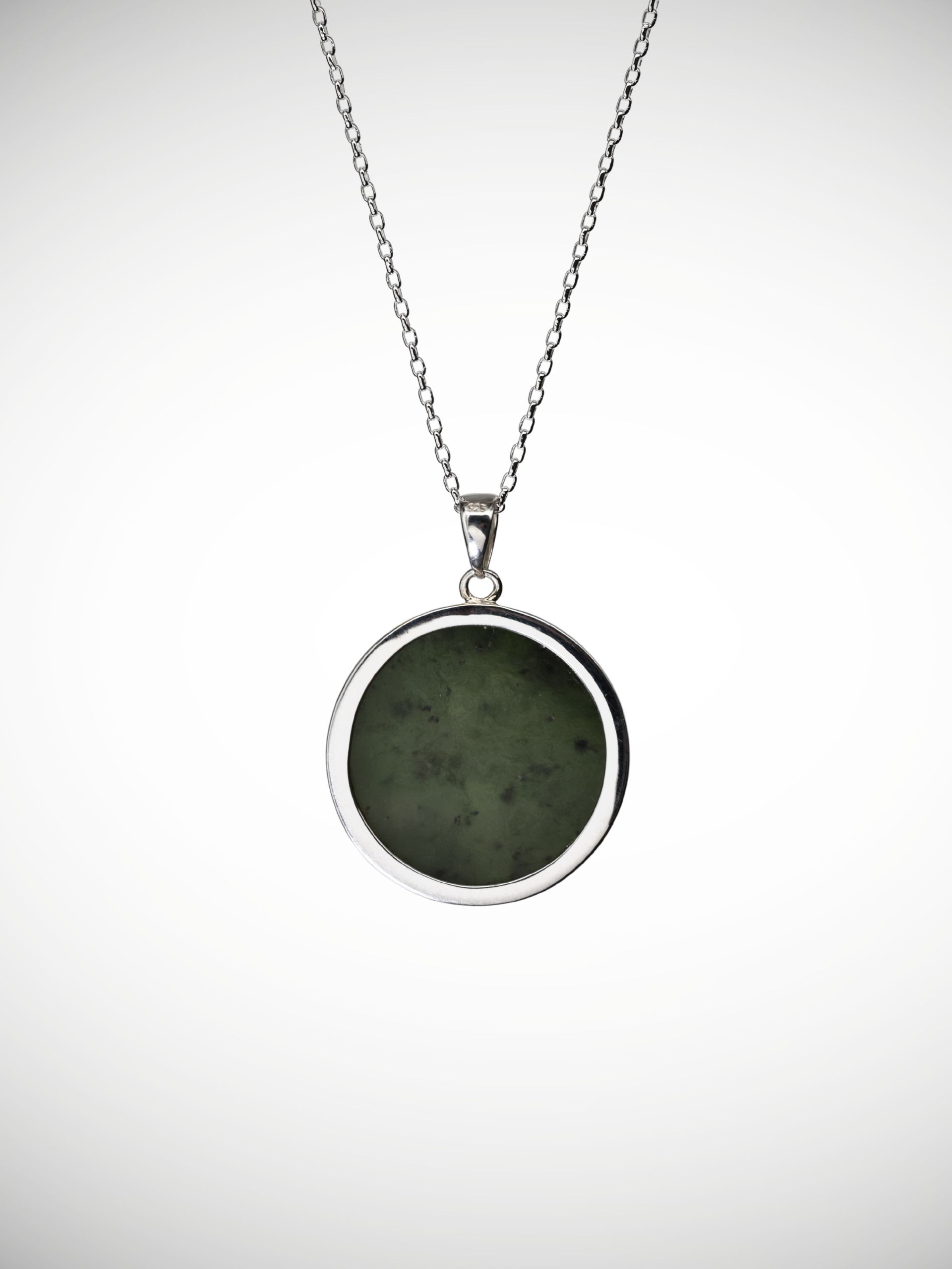 Moko Pounamu Genuine NZ Kawakawa Greenstone & Sterling Silver Kiwi Pendant - Moturoa
