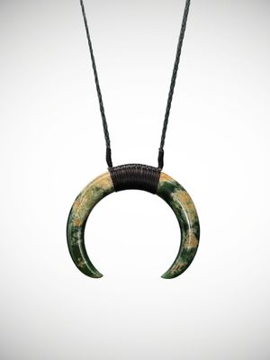 Moko Pounamu Marama Pendant Genuine NZ Kahurangi Flower Greenstone - Motupipi