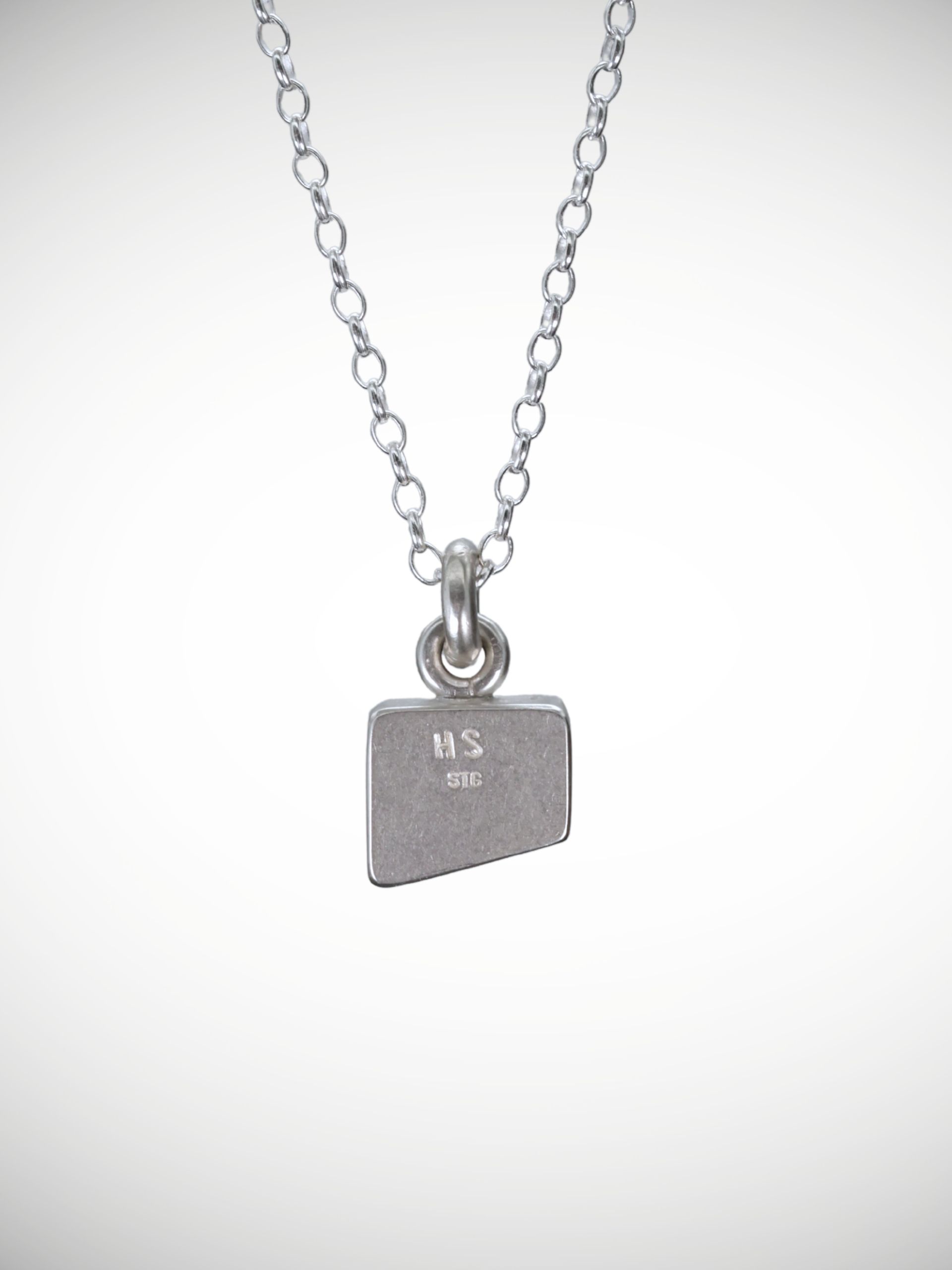 Moko Pounamu Genuine NZ Pounamu & Sterling Silver Geometric Facet Pendant - Mangawara