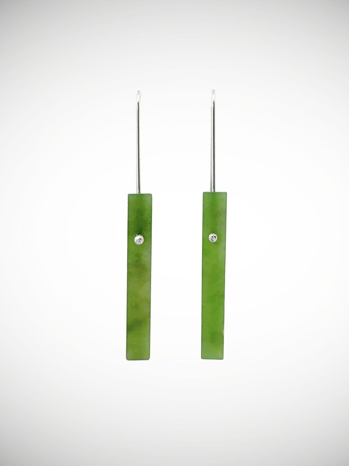 Moko Pounamu Genuine NZ Greenstone & Sterling Silver Drop Earrings - Moeroa