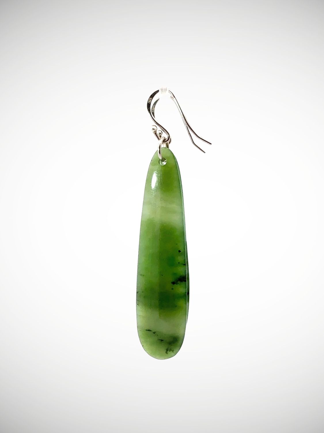 Moko Pounamu NZ Tangiwai Greenstone & Sterling Silver Earrings - Urenui