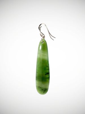 Moko Pounamu NZ Tangiwai Greenstone & Sterling Silver Earrings - Urenui