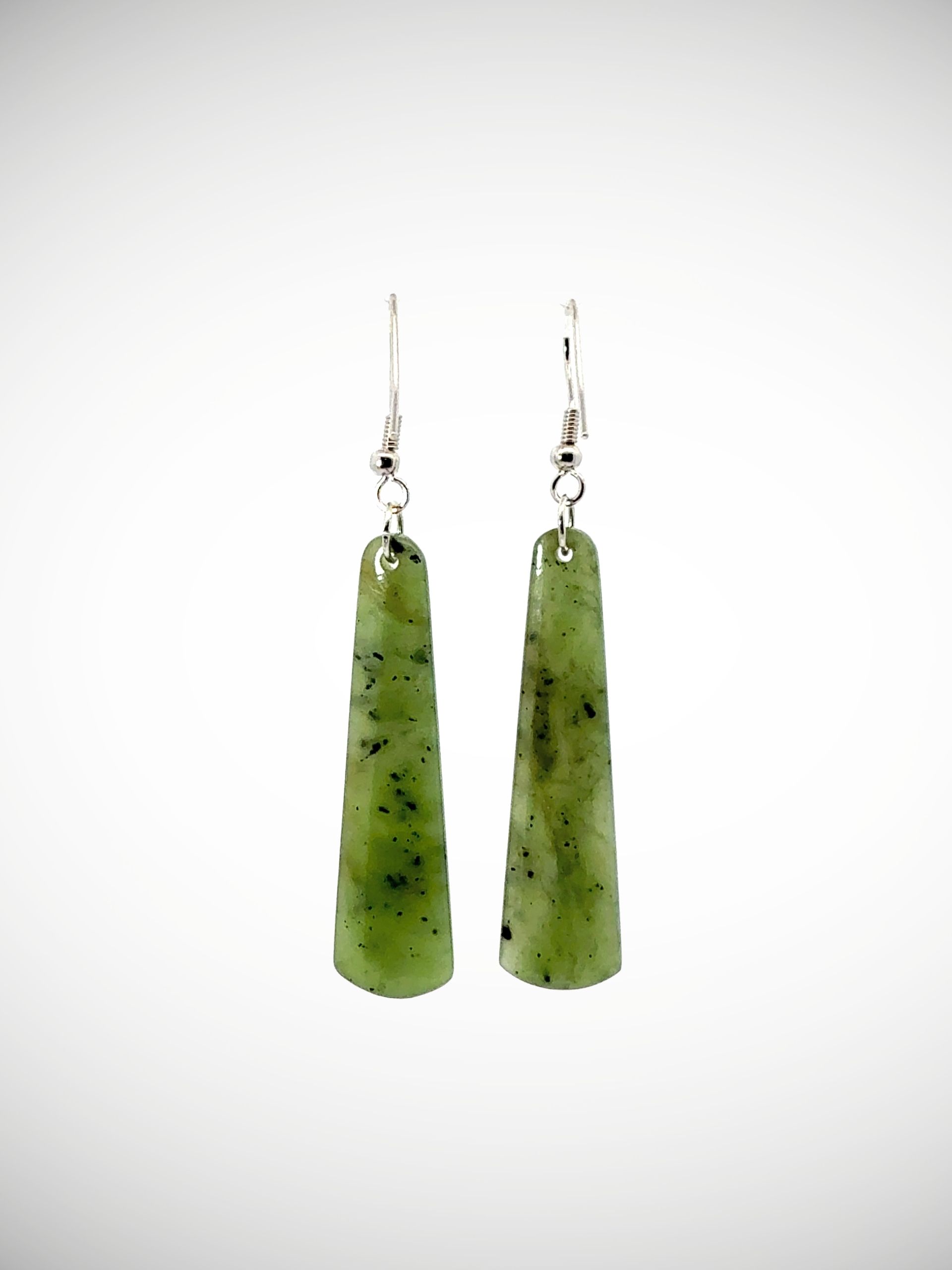Moko Pounamu NZ Kahurangi Greenstone & Sterling Silver Earrings - Umutaoroa