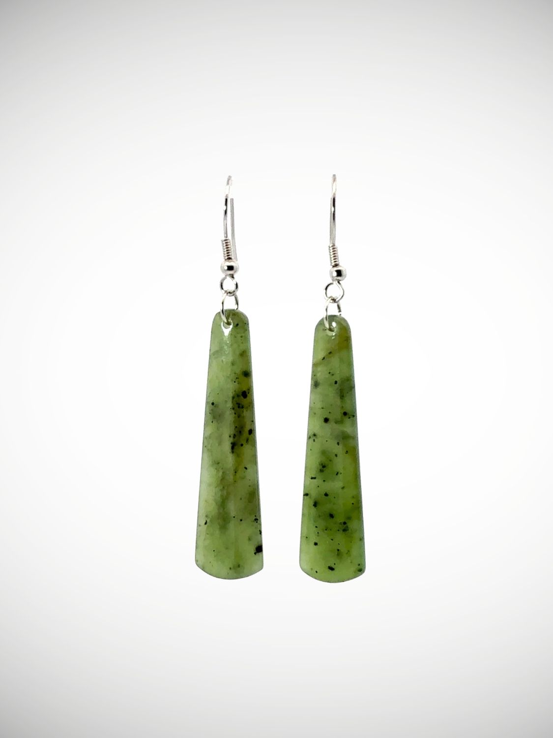 Moko Pounamu NZ Kahurangi Greenstone & Sterling Silver Earrings - Umutaoroa