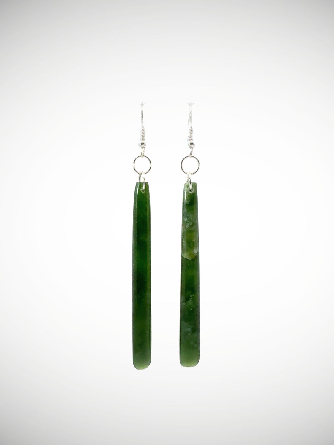 Moko Pounamu NZ Kawakawa Greenstone & Sterling Silver Earrings - Waikiekie