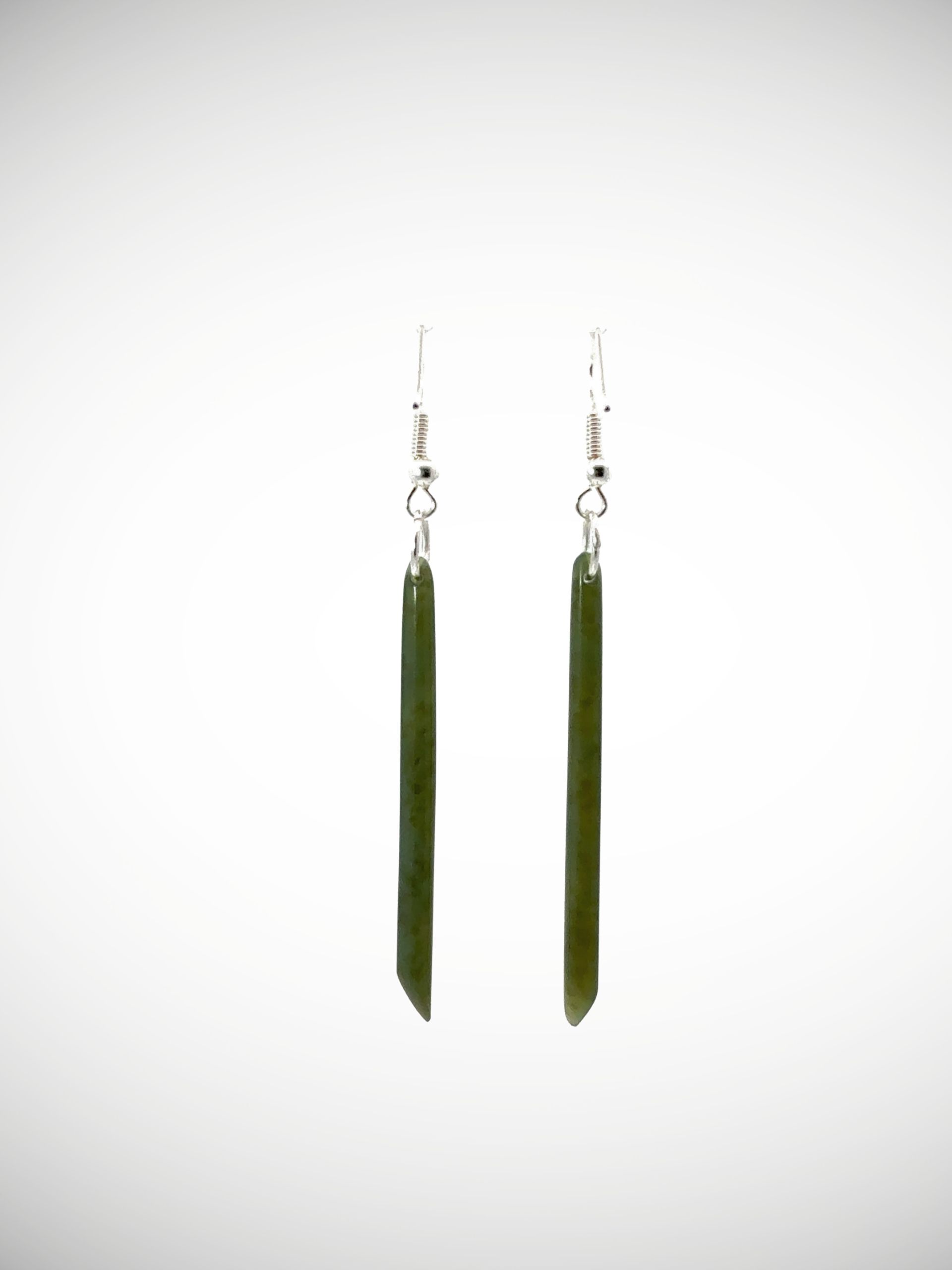 Moko Pounamu NZ Kawakawa Greenstone & Sterling Silver Earrings - Waikerikeri