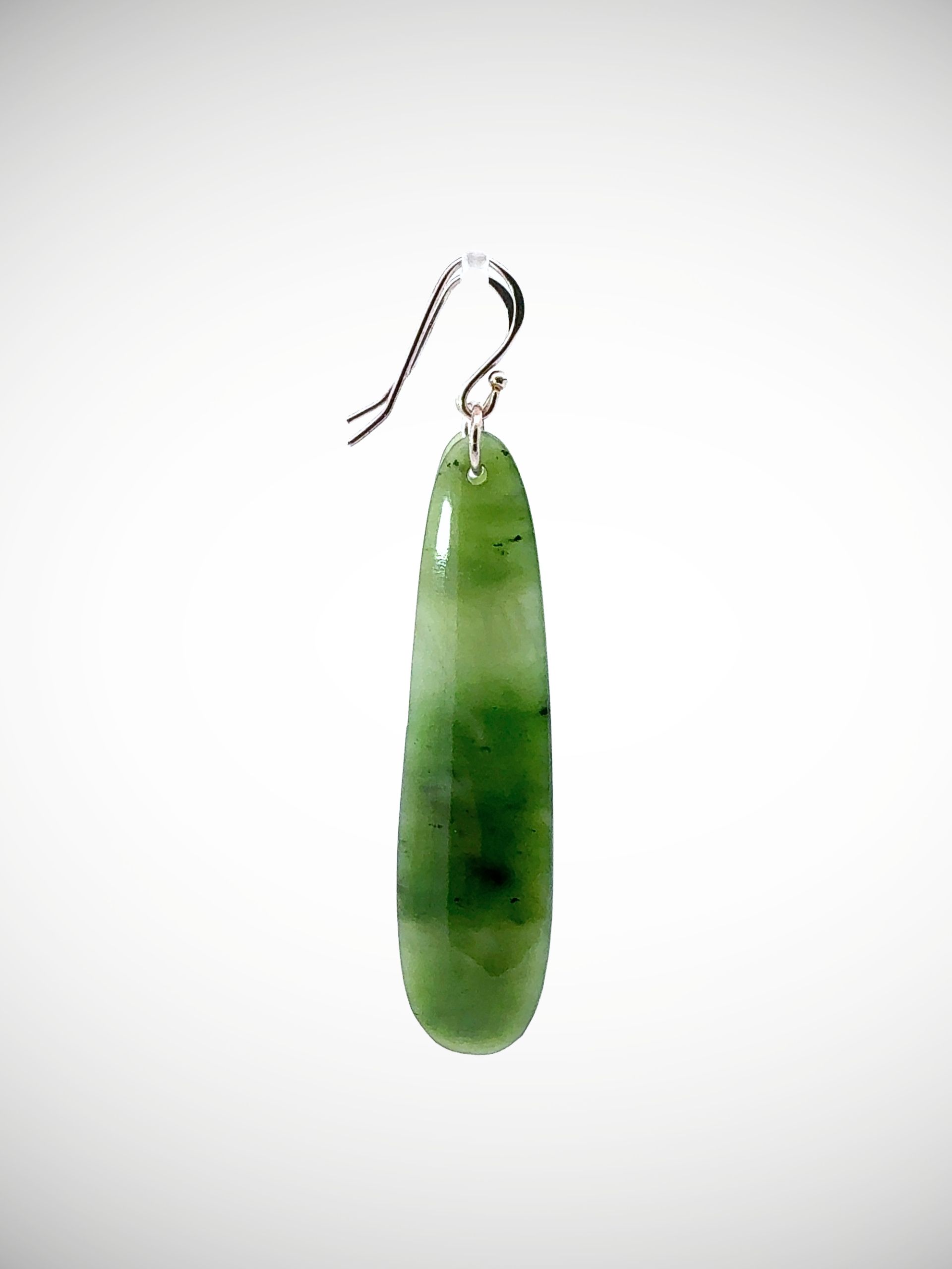 Moko Pounamu NZ Tangiwai Greenstone & Sterling Silver Earrings - Urenui