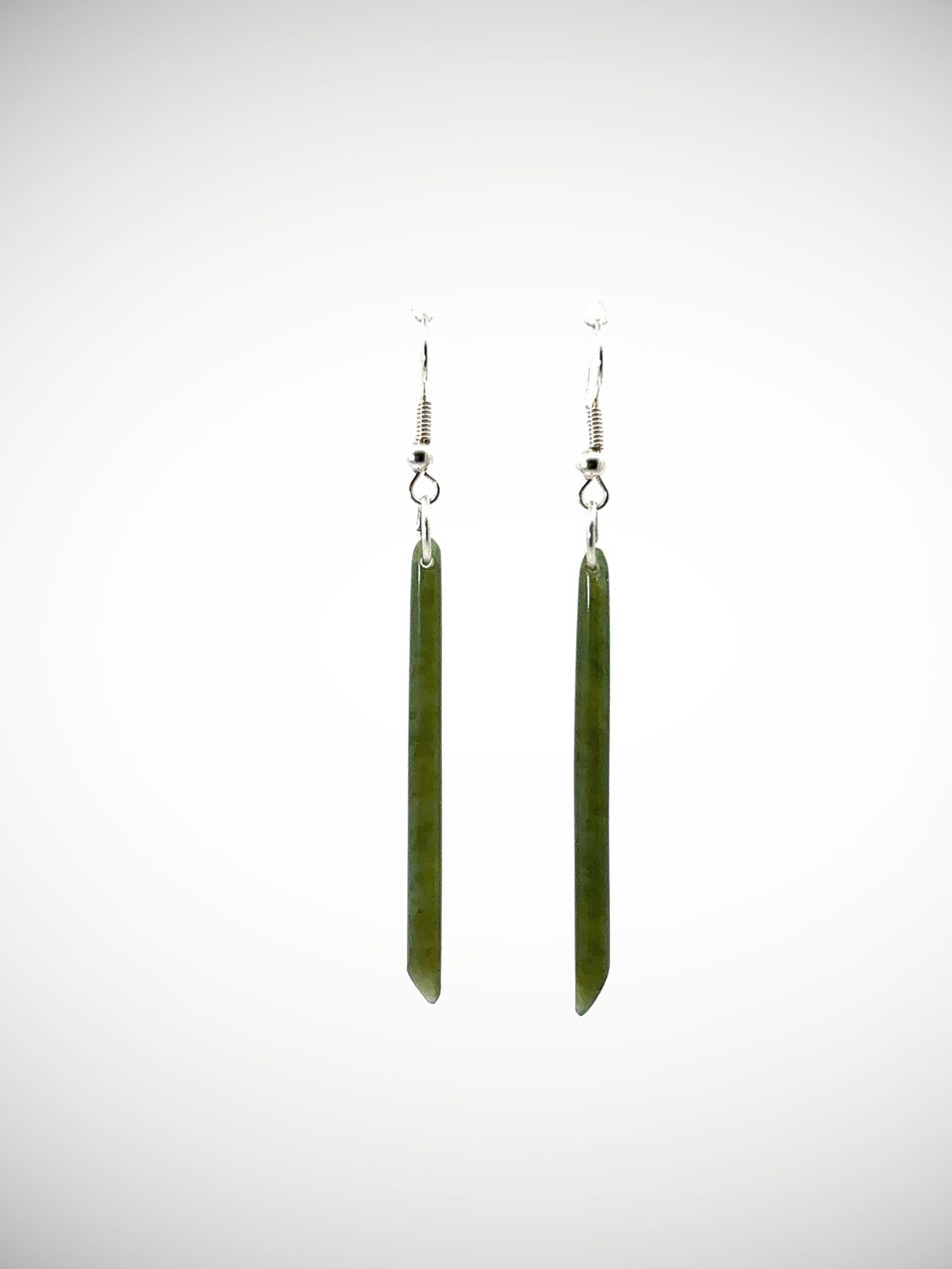 Moko Pounamu NZ Kawakawa Greenstone & Sterling Silver Earrings - Waikerikeri