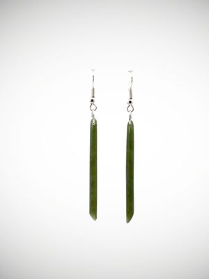 Moko Pounamu NZ Kawakawa Greenstone & Sterling Silver Earrings - Waikerikeri