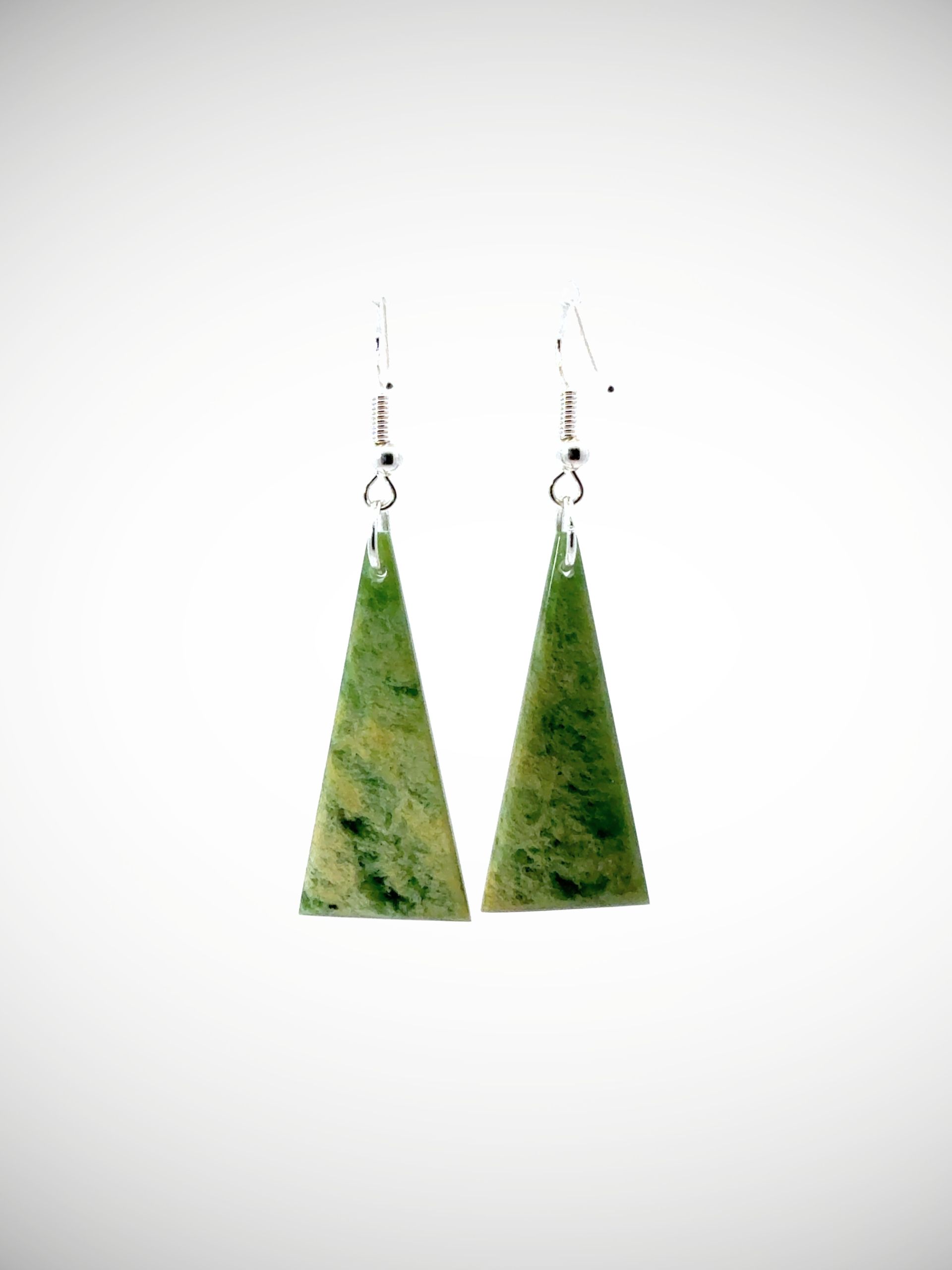 Moko Pounamu NZ Marsden Flower Pounamu Greenstone & Sterling Silver Earrings - Waikirikiri