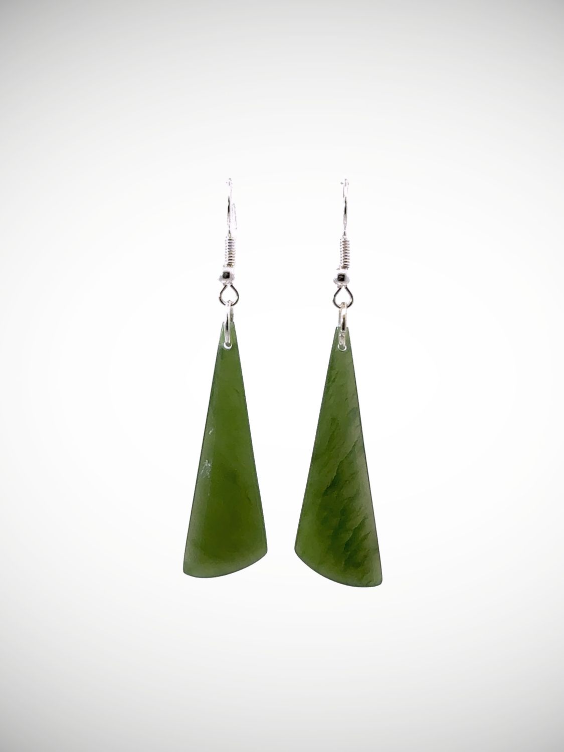 Moko Pounamu NZ Kawakawa Greenstone & Sterling Silver Earrings - Waikite