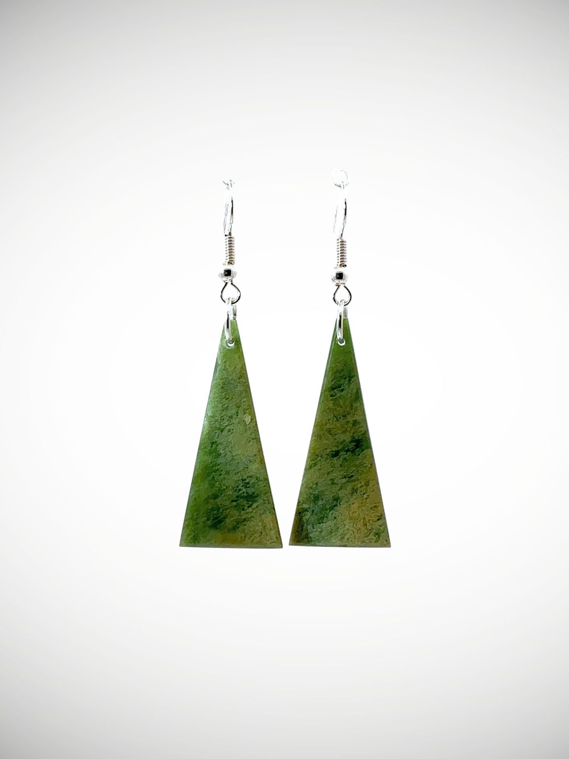 Moko Pounamu NZ Marsden Flower Pounamu Greenstone & Sterling Silver Earrings - Waikirikiri