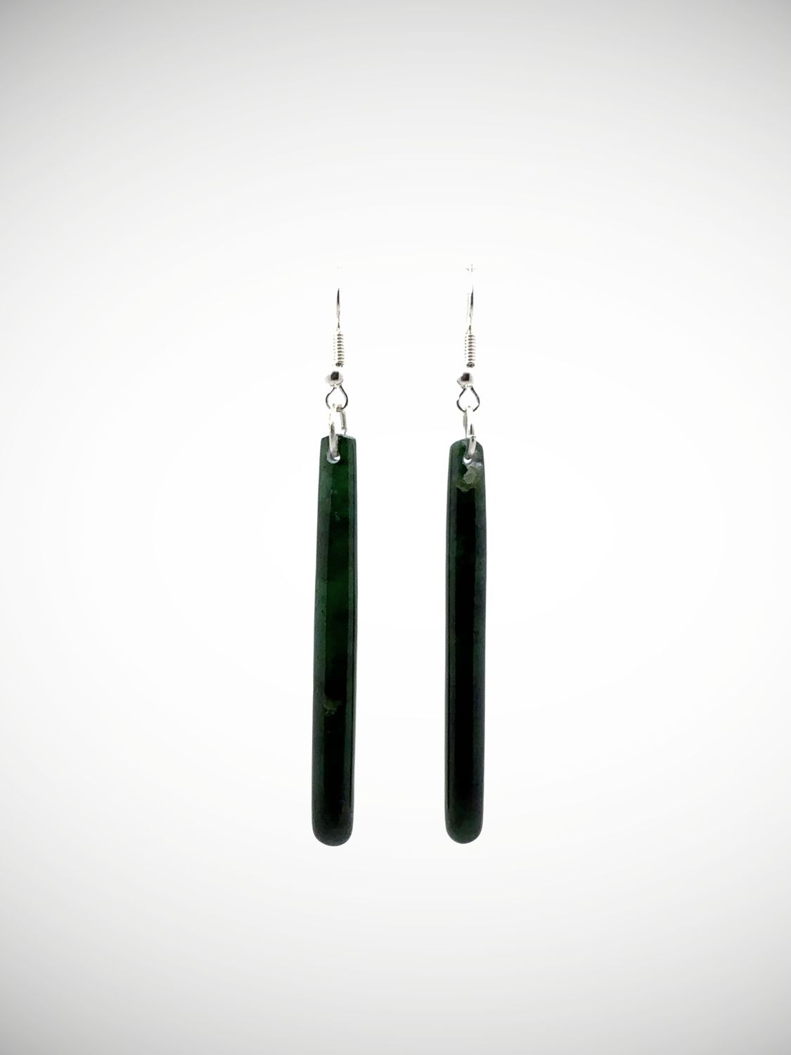 Moko Pounamu NZ Tangiwai Greenstone & Sterling Silver Earrings - Waikokopu