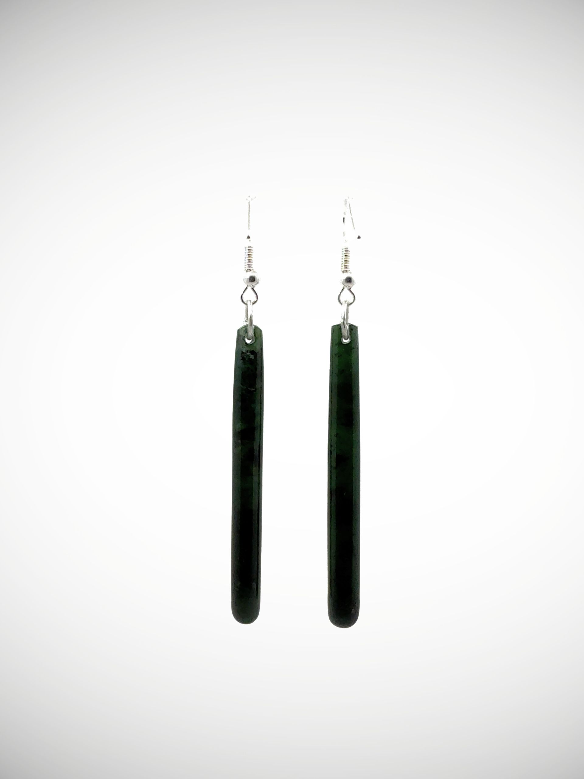 Moko Pounamu NZ Tangiwai Greenstone & Sterling Silver Earrings - Waikokopu