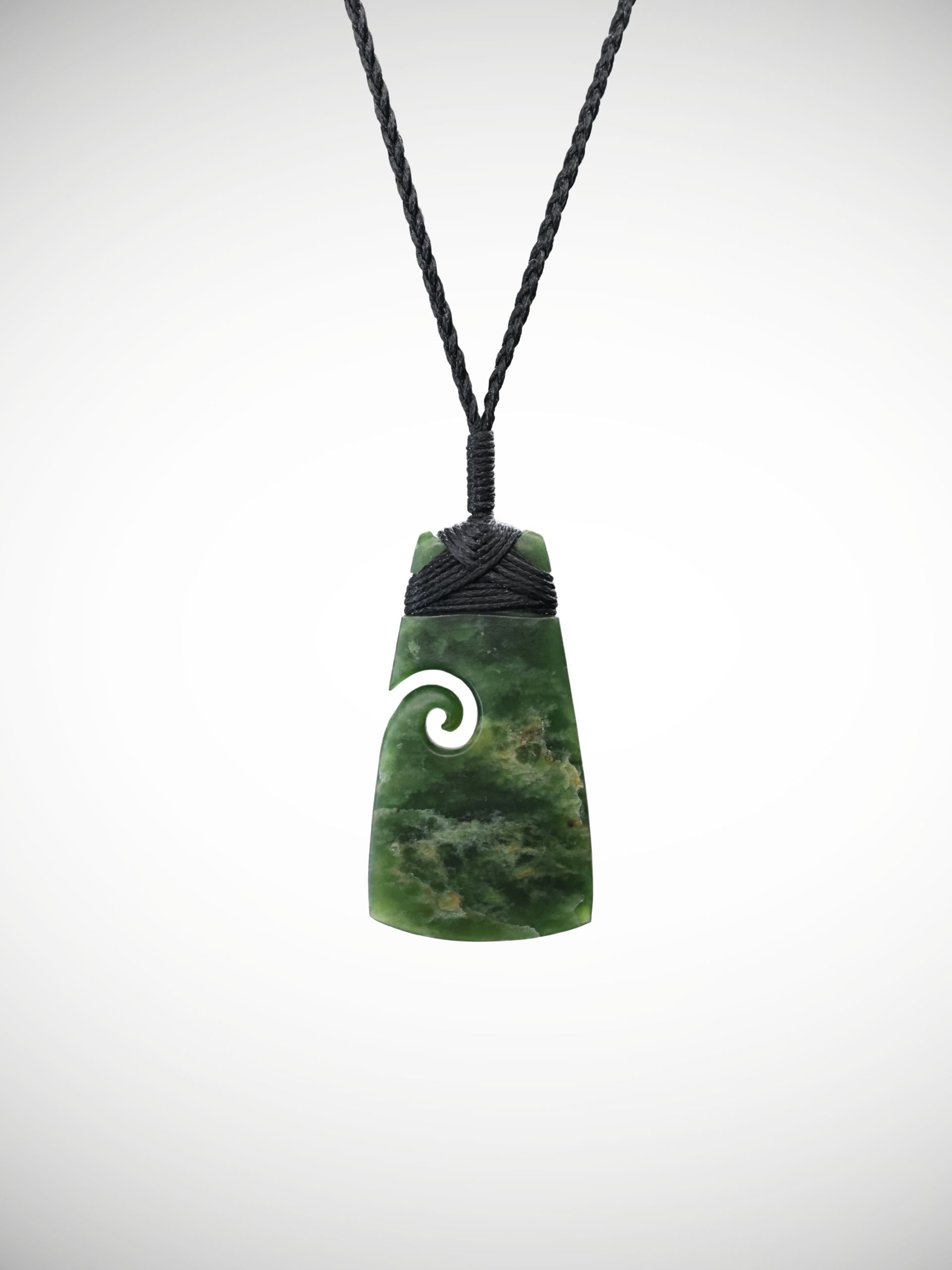 Moko Pounamu Toki with Koru Genuine NZ Kahotea Greenstone - Omahu