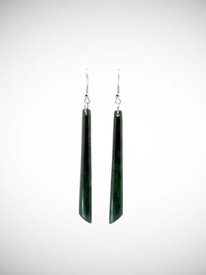 Moko Pounamu NZ Tangiwai Greenstone & Sterling Silver Earrings - Waikorea