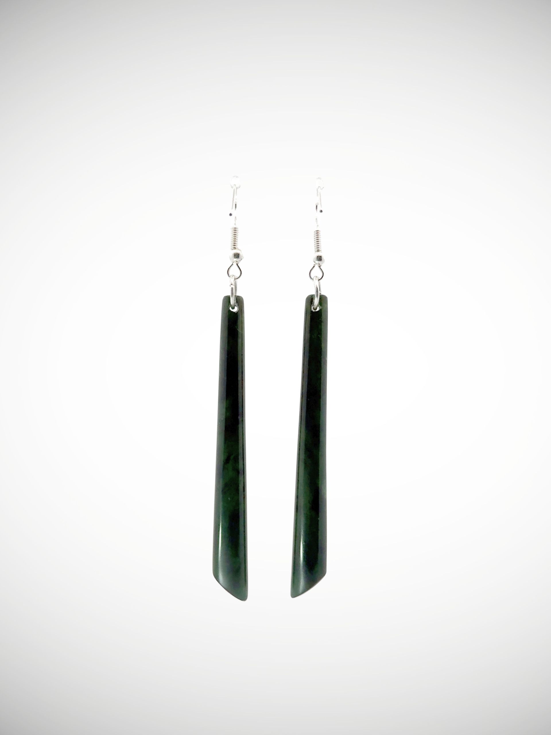 Moko Pounamu NZ Tangiwai Greenstone & Sterling Silver Earrings - Waikorea