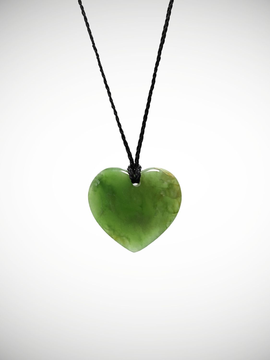 Moko Pounamu Heart Genuine NZ Kahurangi Greenstone - Awatoitoi