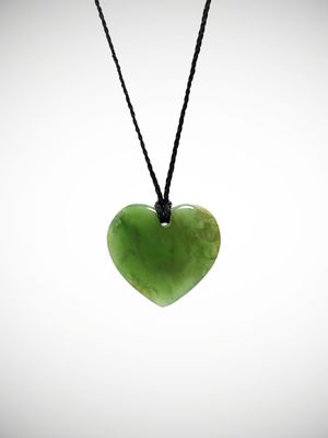 Moko Pounamu Heart Genuine NZ Kahurangi Greenstone - Awatoitoi