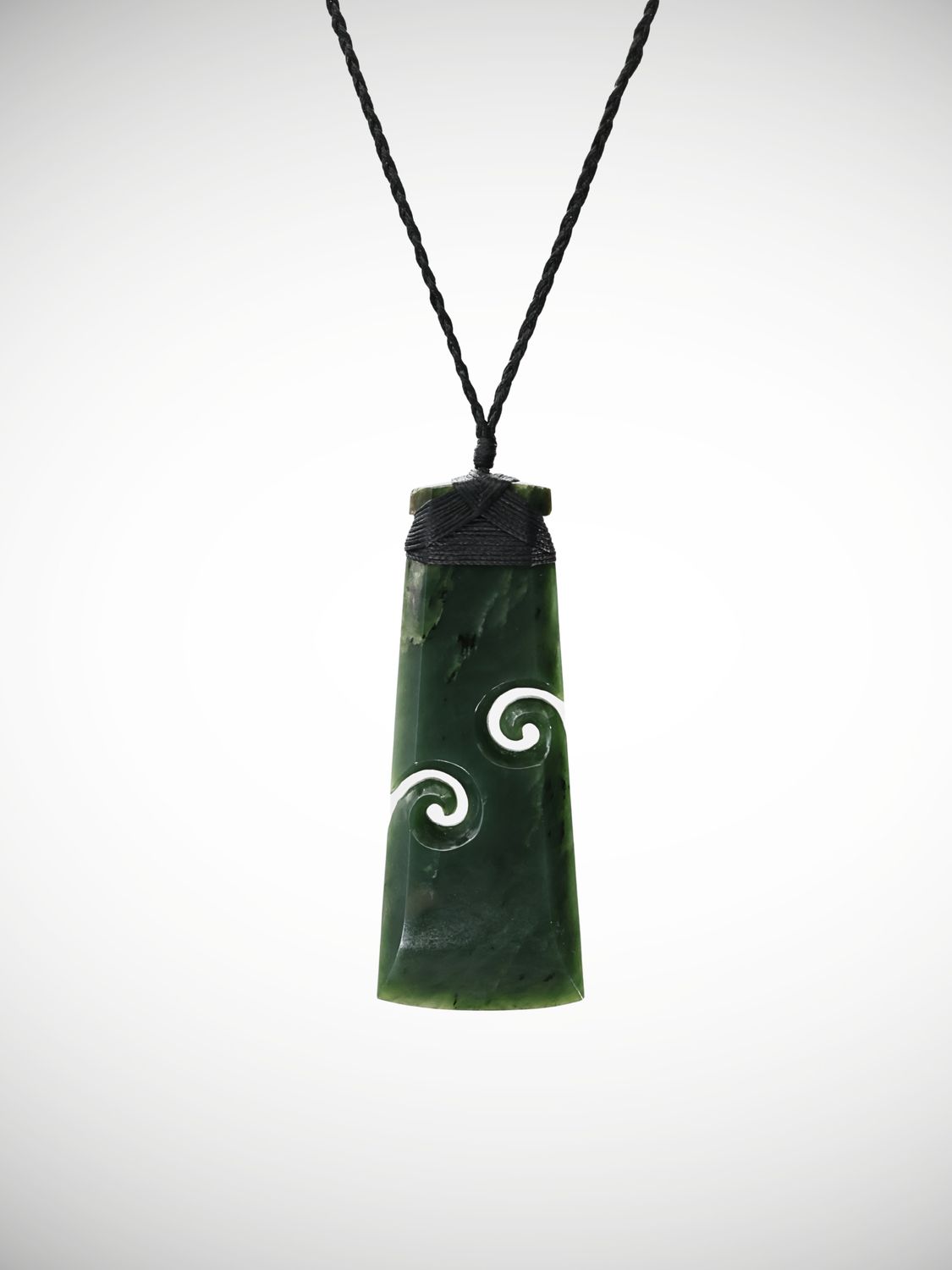 Moko Pounamu Toki with Koru Genuine NZ Kawakawa Greenstone - Ohingahape