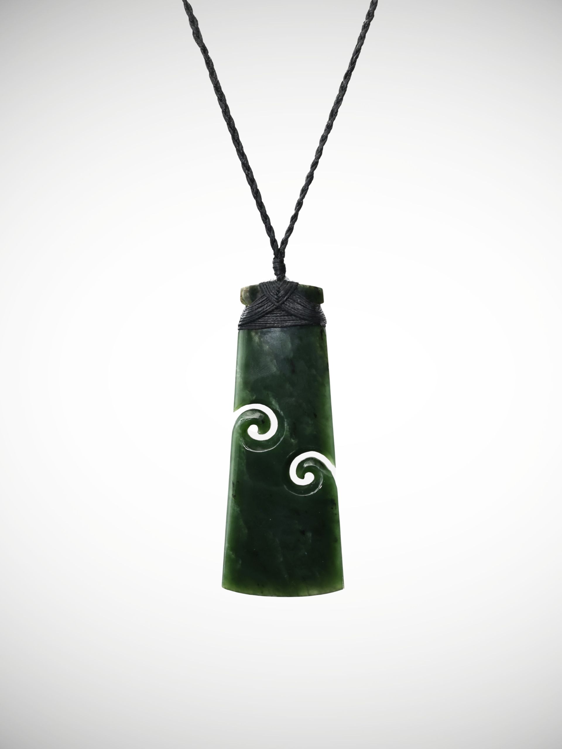 Moko Pounamu Toki with Koru Genuine NZ Kawakawa Greenstone - Ohingahape