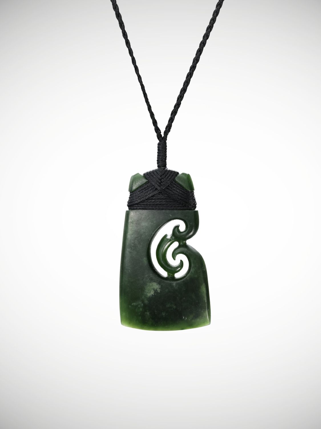 Moko Pounamu Toki with Koru Genuine NZ Kawakawa Greenstone - Ohiwa