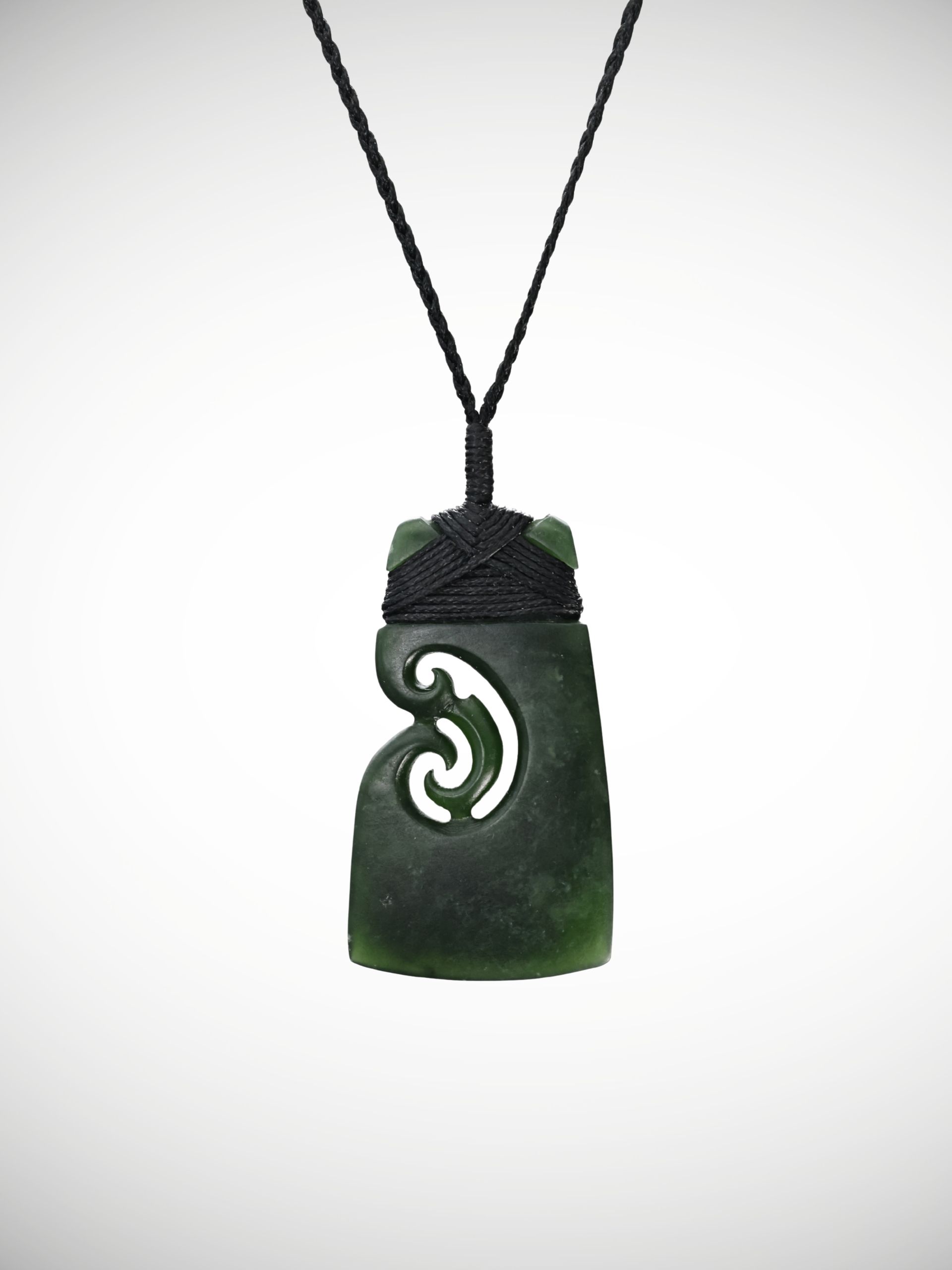 Moko Pounamu Toki with Koru Genuine NZ Kawakawa Greenstone - Ohiwa