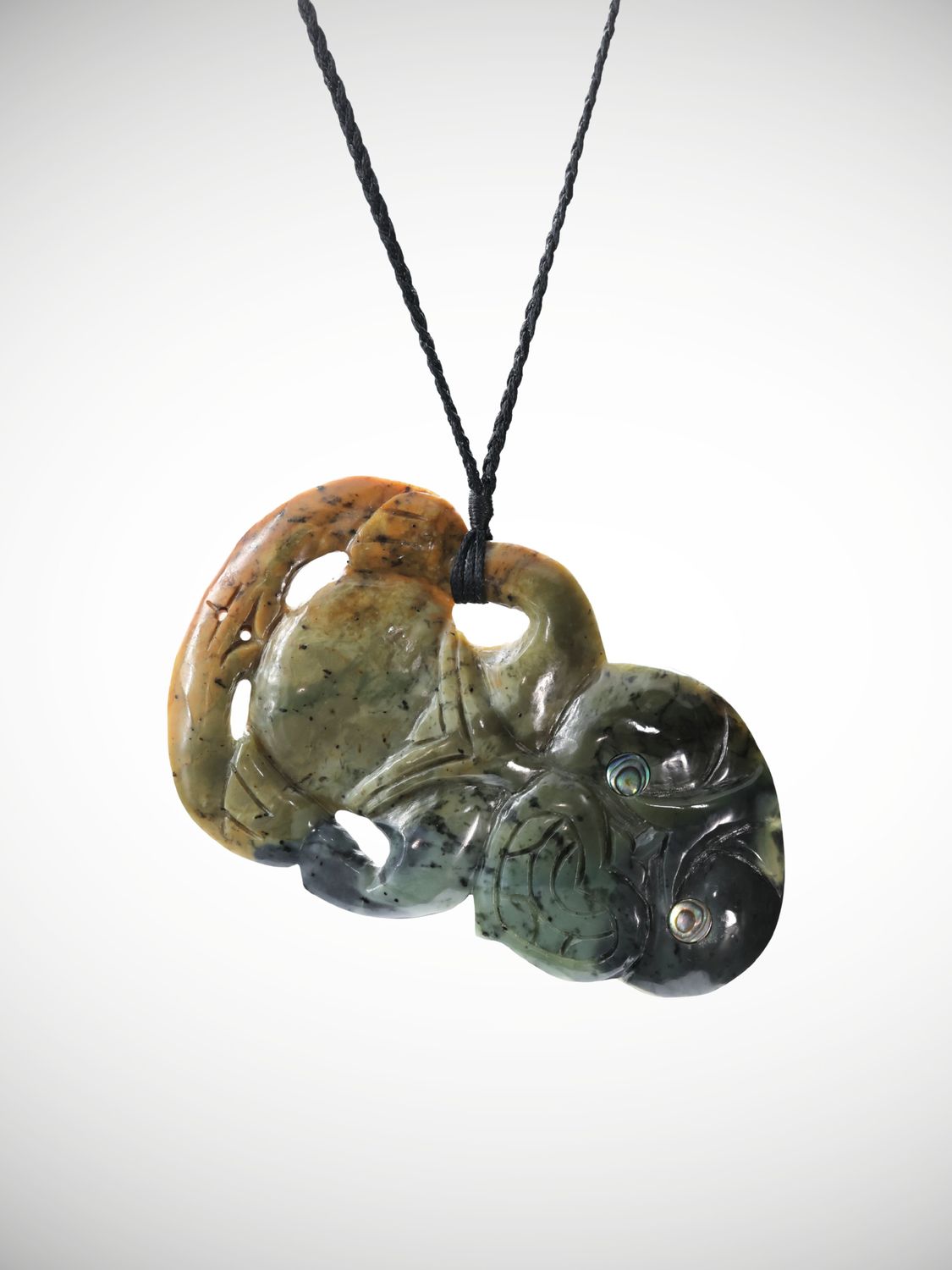 Moko Pounamu Hei Tiki Genuine NZ Raukaraka Greenstone - Kaihiku