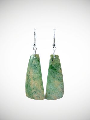 Moko Pounamu NZ Marsden Flower Greenstone & Sterling Silver Earrings - Waima Moko Pounamu NZ Marsden Flower Greenstone & Sterling Silver Earrings - Waima