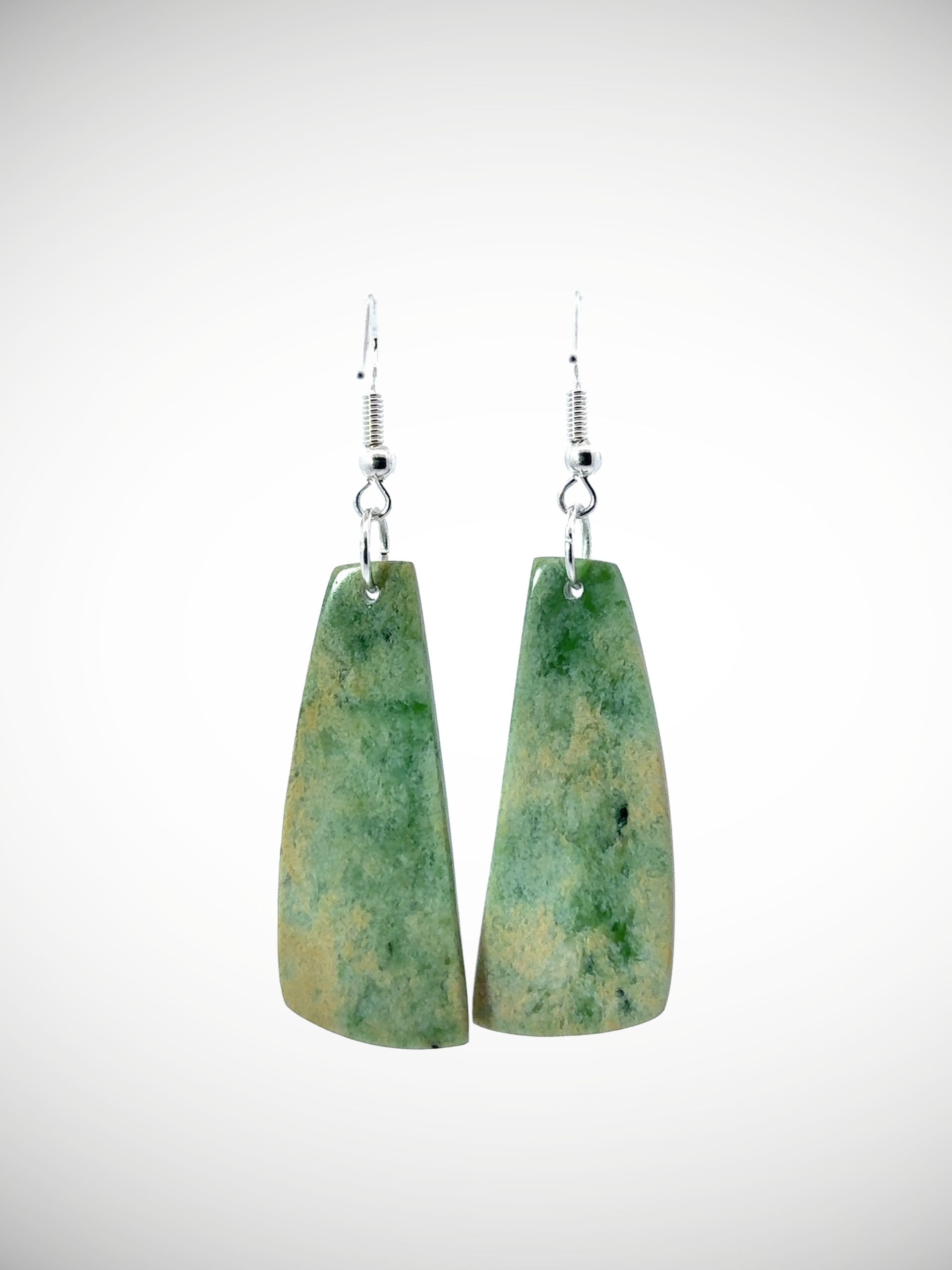 Moko Pounamu NZ Marsden Flower Greenstone & Sterling Silver Earrings - Waima