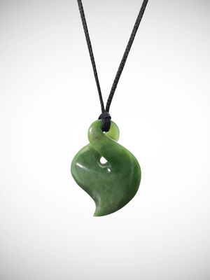 Moko Pounamu Single Pikorua (Twist) Genuine NZ Auhunga Greenstone - Mangaore Moko Pounamu Single Pikorua (Twist) Genuine NZ Auhunga Greenstone - Mangaore